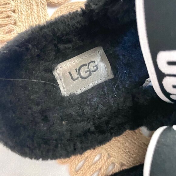 UGG Women's Oh Yeah Fuzzy Slide in Black Size 6 - Picture 4 of 11